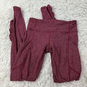 Lululemon Speed Tight *Rulu Mini Check Pique Bordeaux Drama Heathered